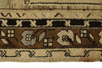 4x9 Ivory and Brown Turkish Tribal Rug