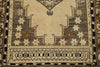 4x9 Ivory and Brown Turkish Tribal Rug