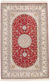 5x8 Red and White Turkish Antep Rug