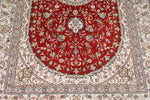 5x8 Red and White Turkish Antep Rug