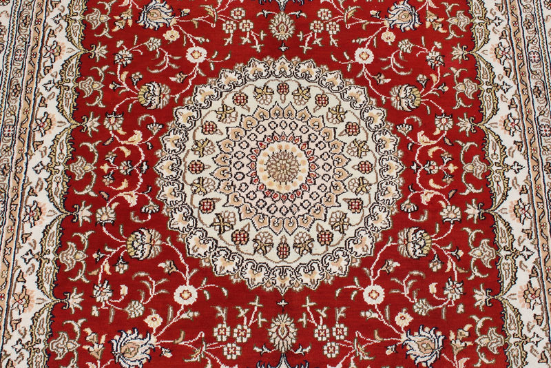 5x8 Red and White Turkish Antep Rug