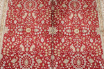 5x8 Red and White Turkish Silk Rug