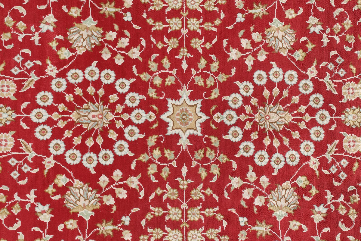 5x8 Red and White Turkish Silk Rug