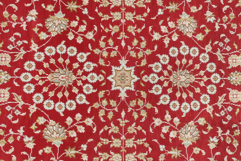 5x8 Red and White Turkish Silk Rug