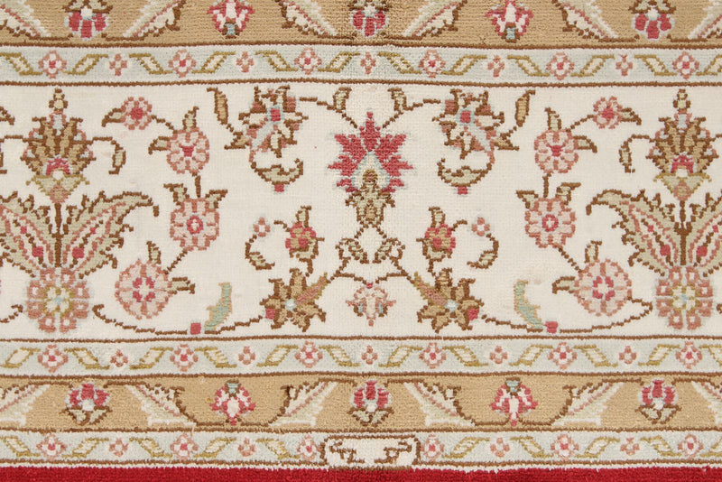 5x8 Red and White Turkish Silk Rug