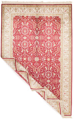 5x8 Red and White Turkish Silk Rug