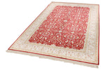 5x8 Red and White Turkish Silk Rug