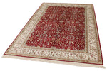 5x8 Red and White Turkish Silk Rug