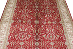 5x8 Red and White Turkish Silk Rug