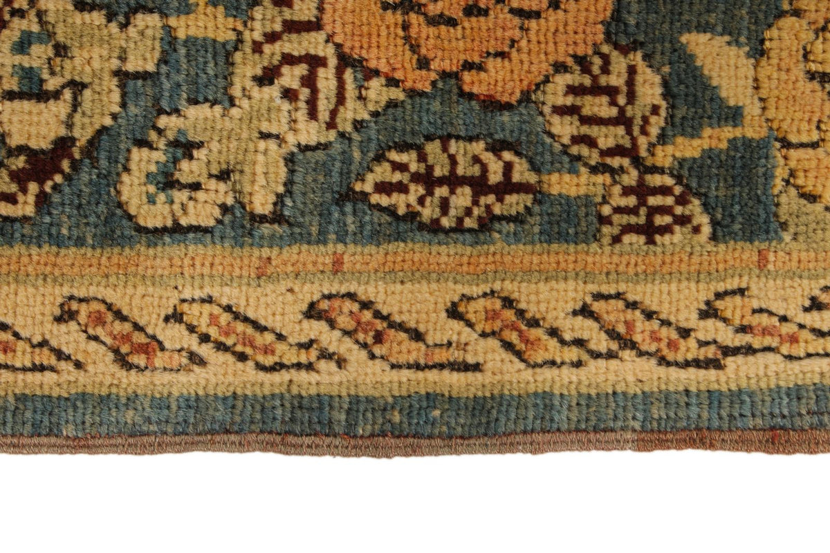 5x5 Blue and Beige Anatolian Tribal Rug