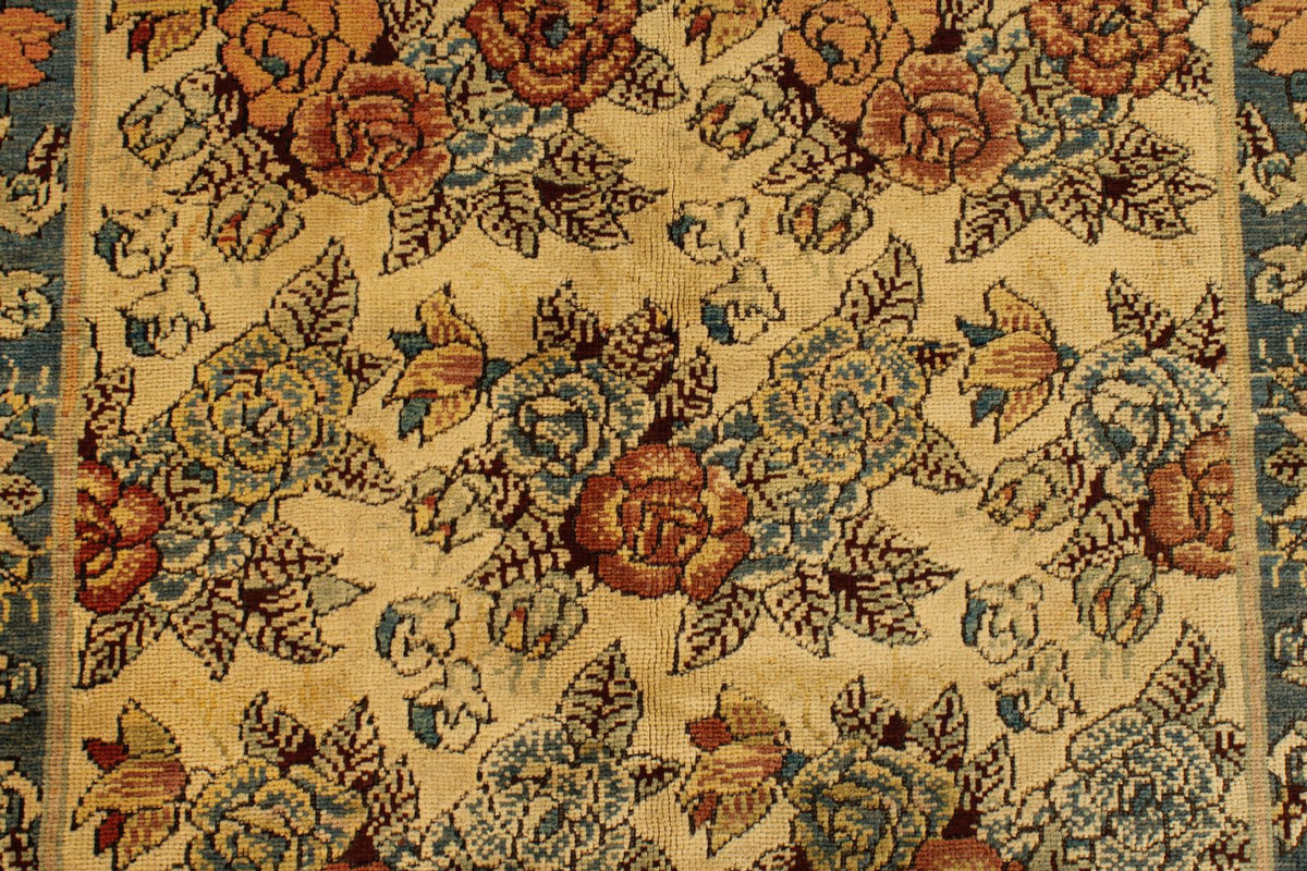 5x5 Blue and Beige Anatolian Tribal Rug