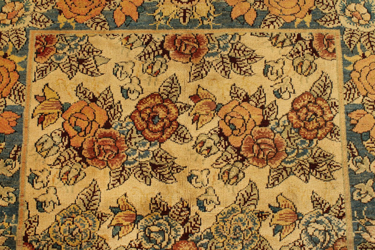 5x5 Blue and Beige Anatolian Tribal Rug