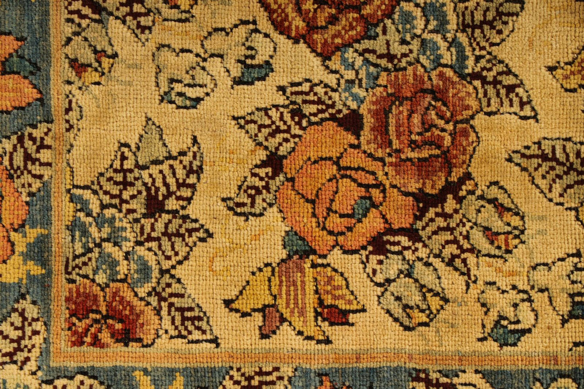 5x5 Blue and Beige Anatolian Tribal Rug