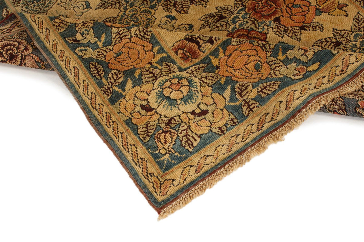 5x5 Blue and Beige Anatolian Tribal Rug