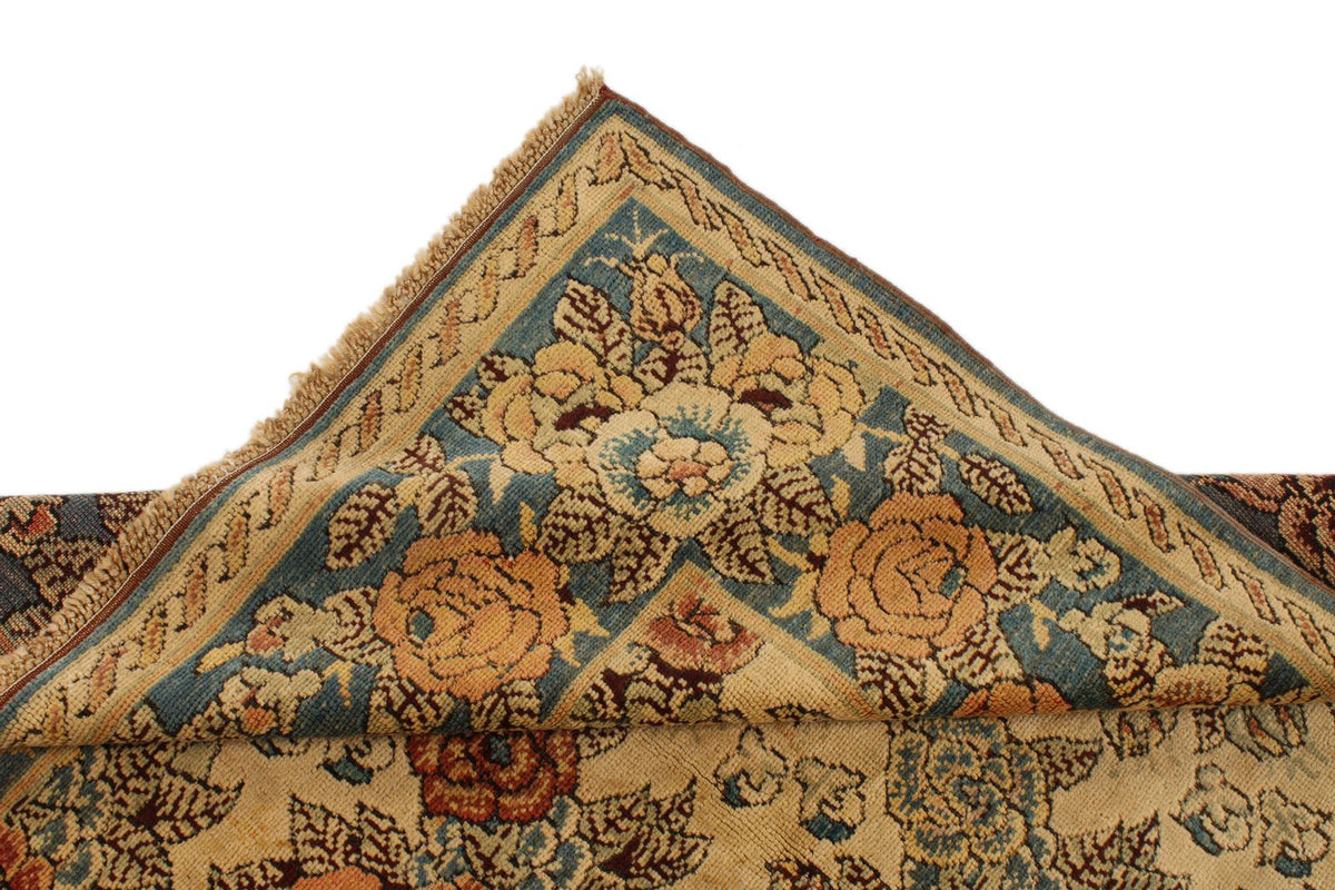5x5 Blue and Beige Anatolian Tribal Rug