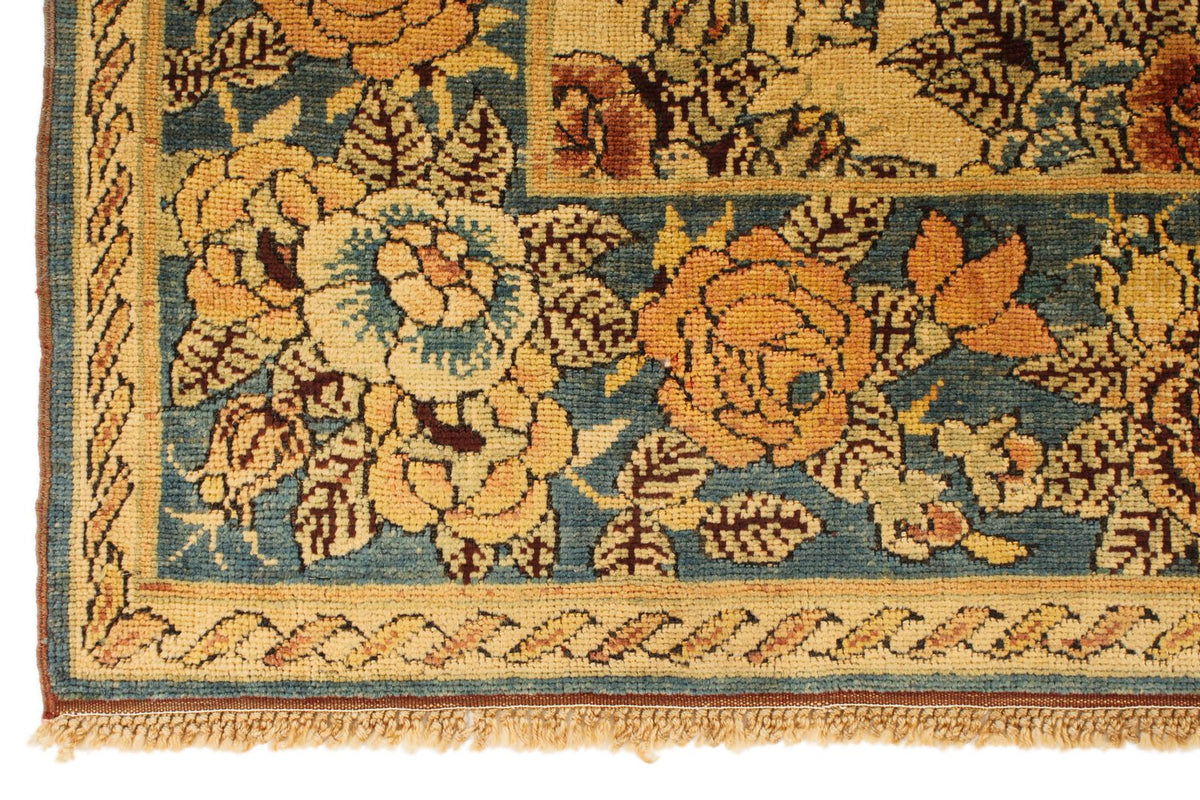 5x5 Blue and Beige Anatolian Tribal Rug