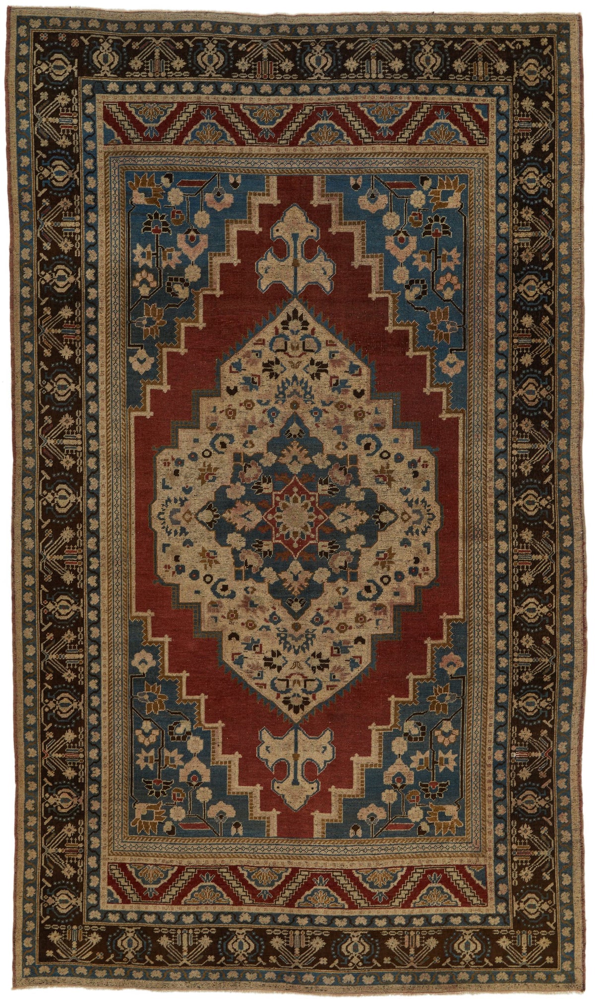 6x10 Red and Brown Turkish Tribal Rug