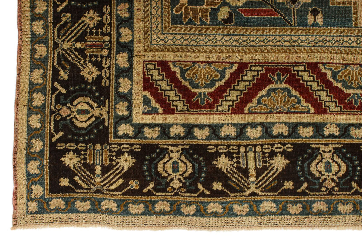 6x10 Red and Brown Turkish Tribal Rug