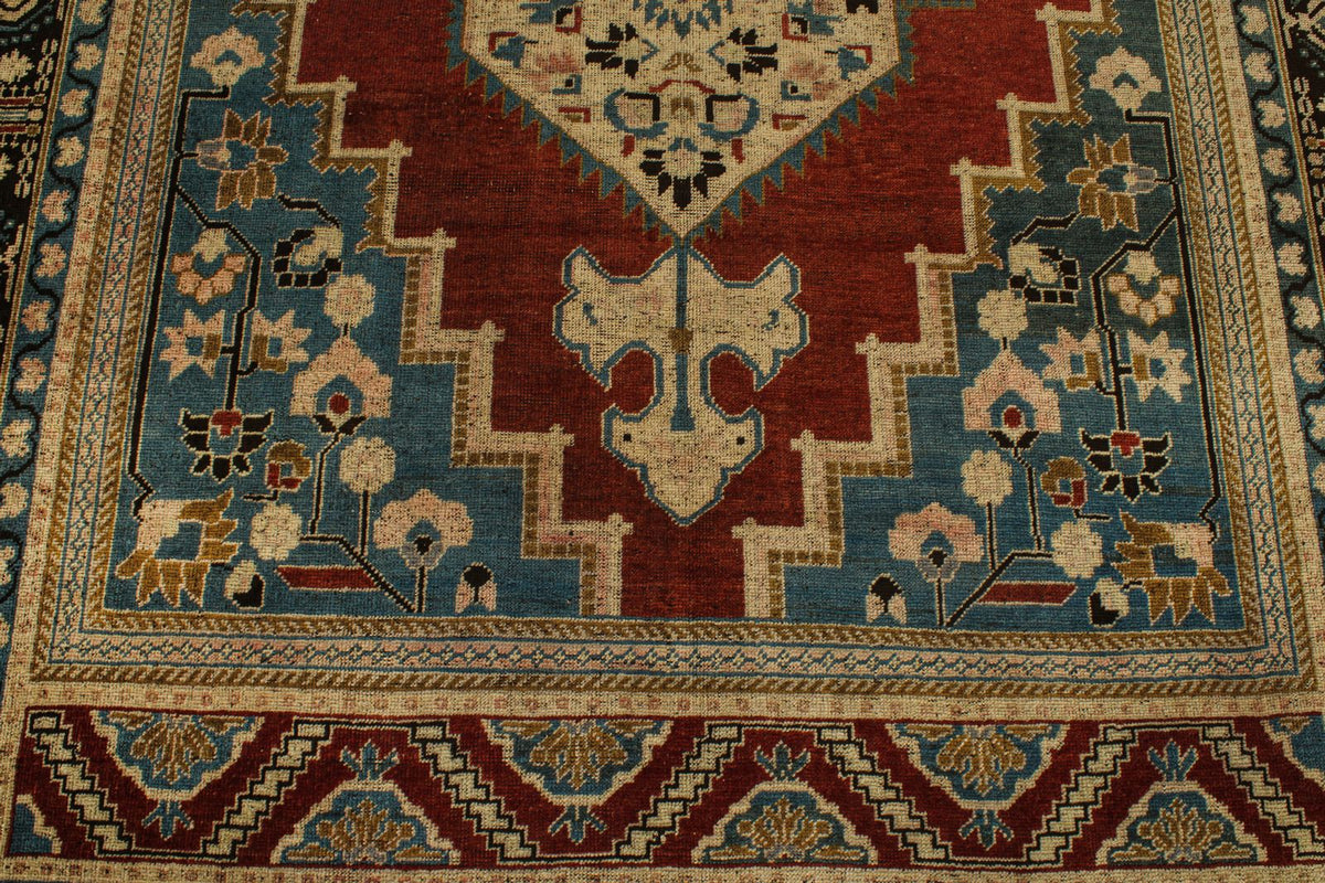 6x10 Red and Brown Turkish Tribal Rug