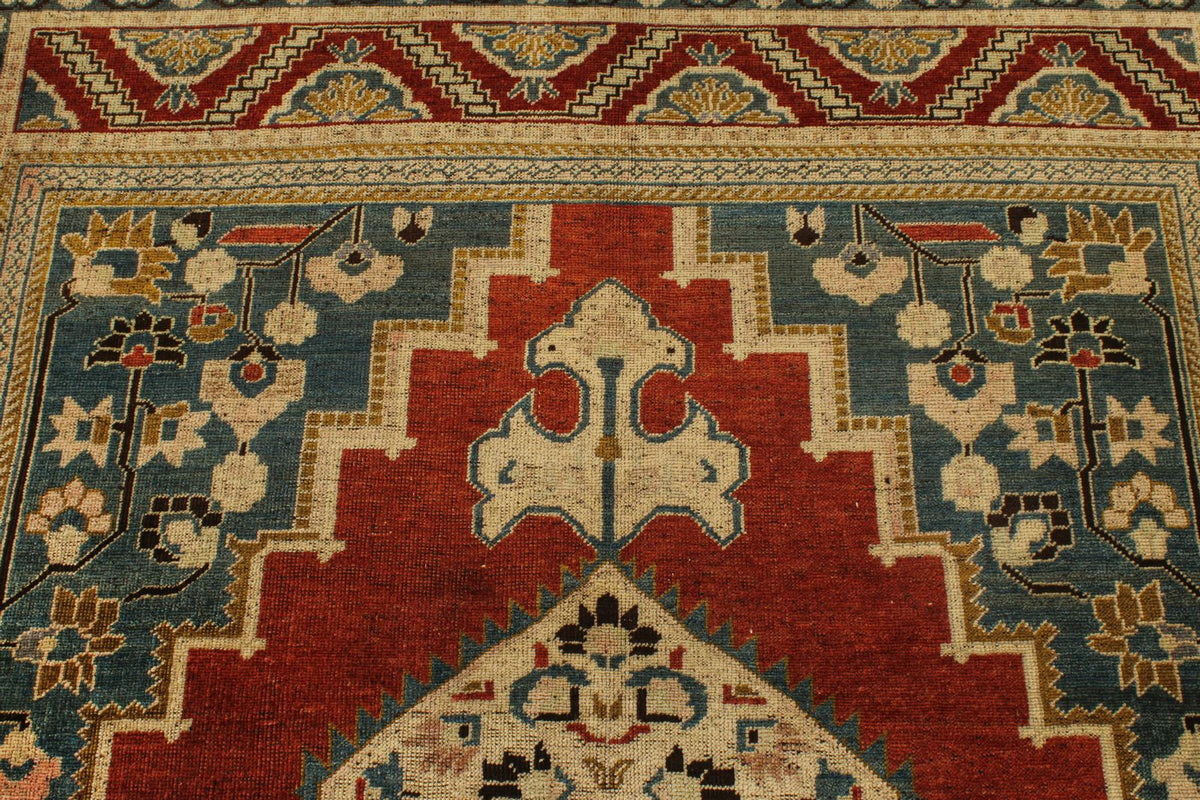 6x10 Red and Brown Turkish Tribal Rug