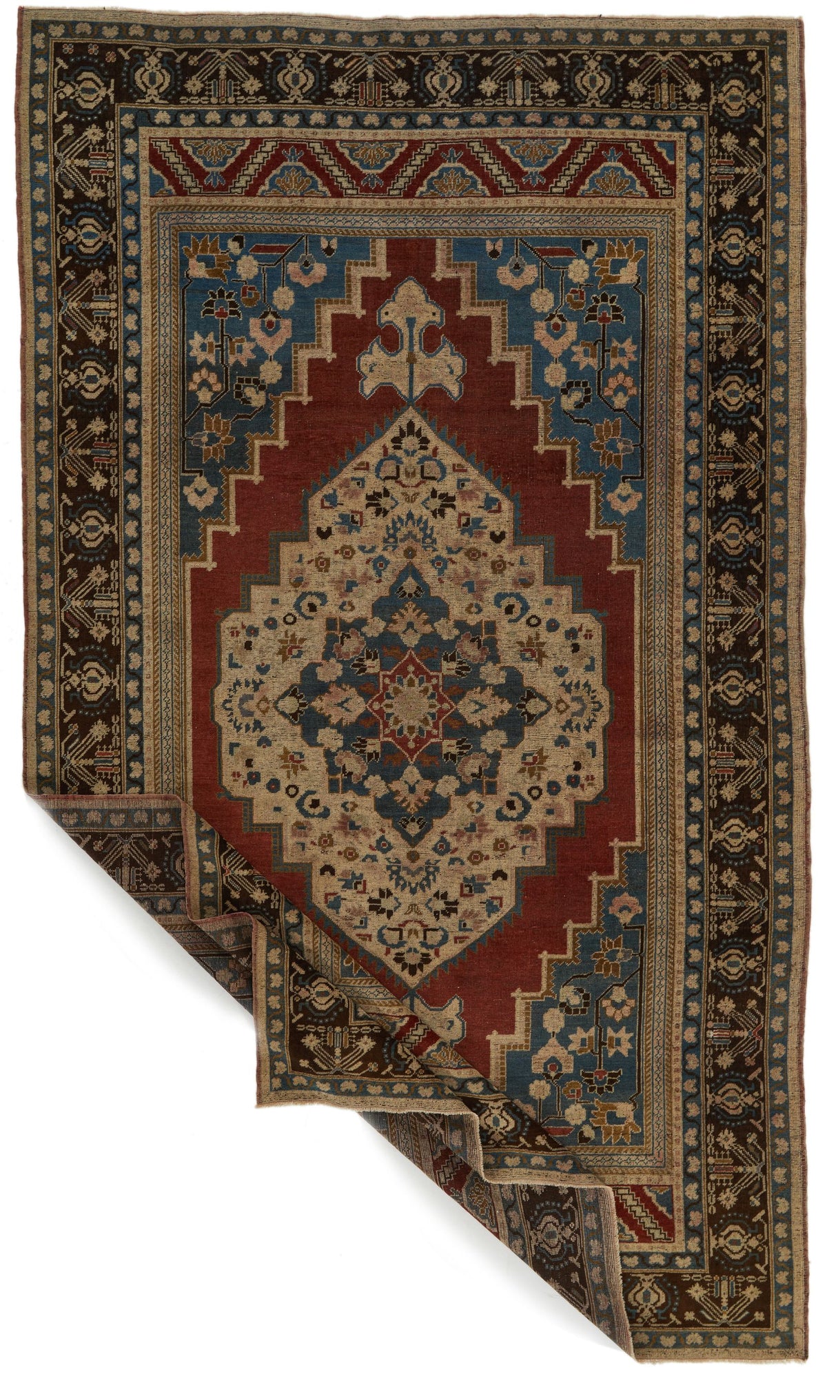 6x10 Red and Brown Turkish Tribal Rug