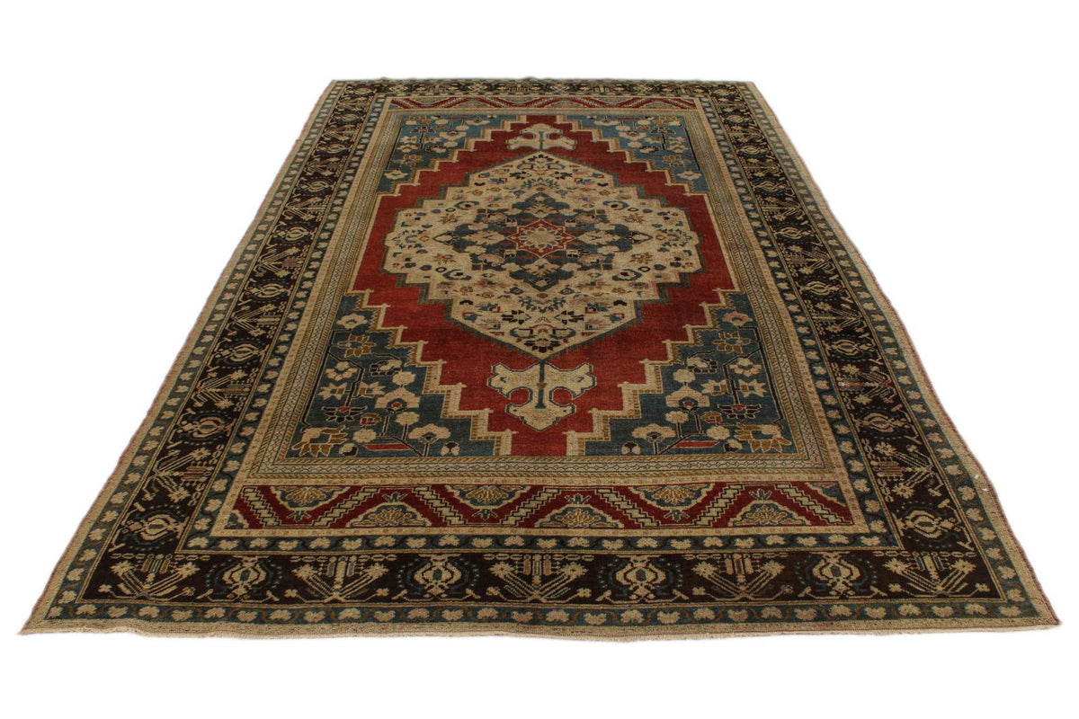 6x10 Red and Brown Turkish Tribal Rug