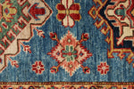 3x23 Red and Blue Kazak Tribal Runner