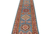 3x23 Red and Blue Kazak Tribal Runner