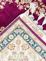 5x6 Purple and Ivory Turkish Silk Rug