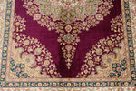 5x6 Purple and Ivory Turkish Silk Rug