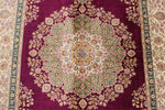 5x6 Purple and Ivory Turkish Silk Rug