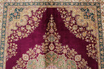 5x6 Purple and Ivory Turkish Silk Rug