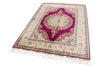 5x6 Purple and Ivory Turkish Silk Rug