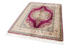 5x6 Purple and Ivory Turkish Silk Rug