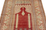 4x6 Red and Beige Turkish Silk Rug