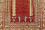 4x6 Red and Beige Turkish Silk Rug