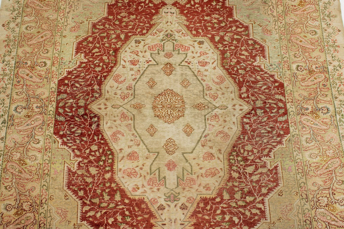 4x6 Red and Green Turkish Traditional Rug