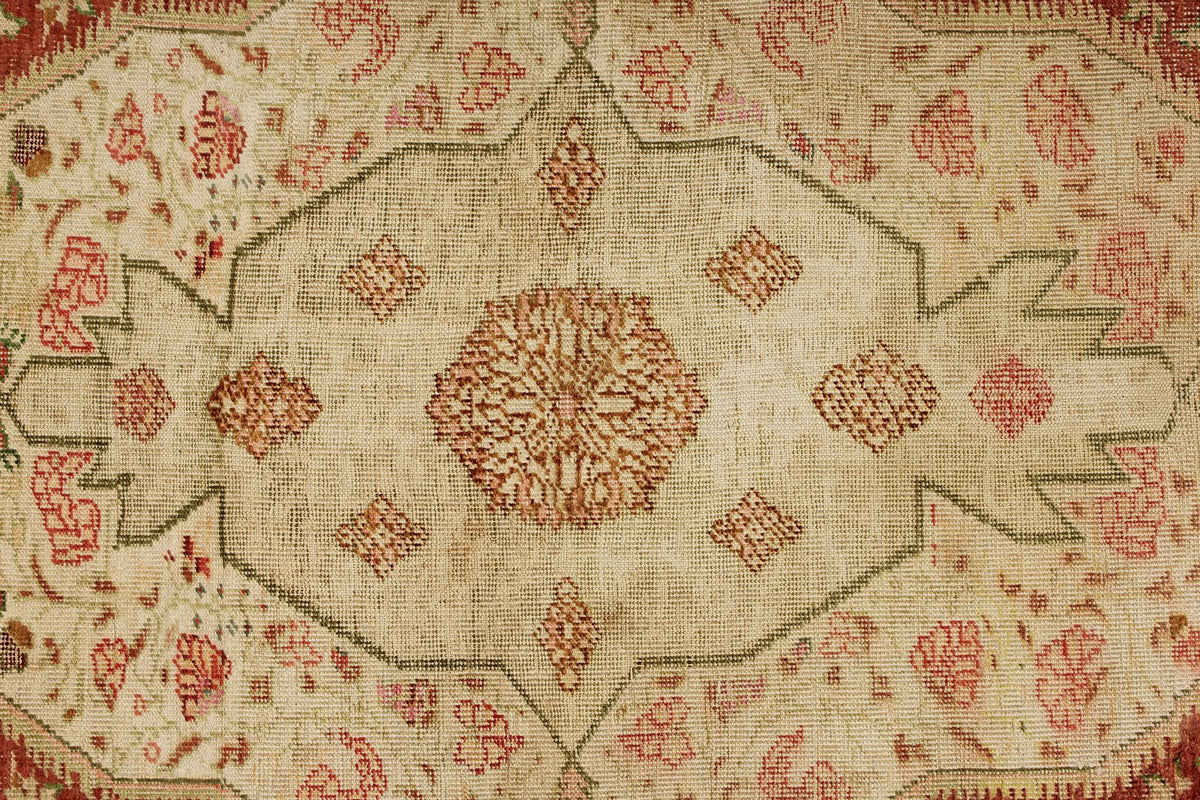 4x6 Red and Green Turkish Traditional Rug