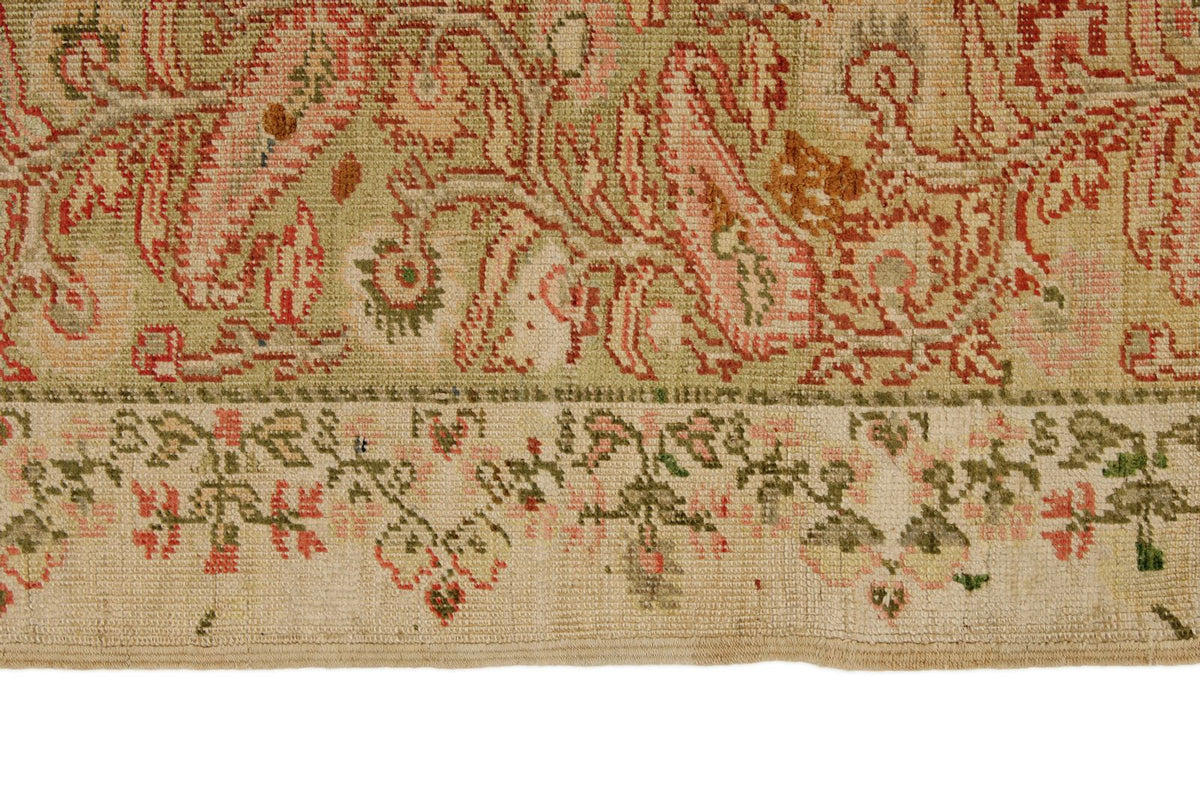 4x6 Red and Green Turkish Traditional Rug