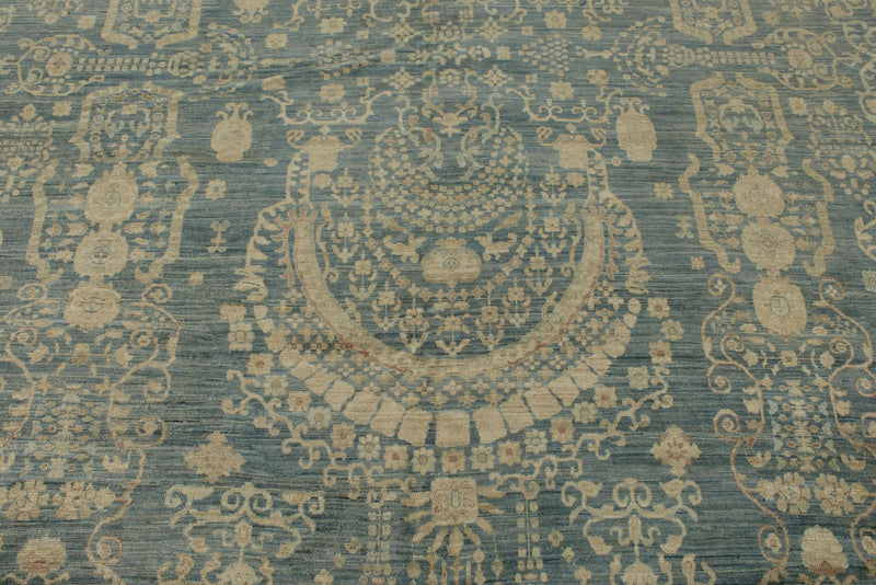 10x13 Blue and Ivory Persian Rug