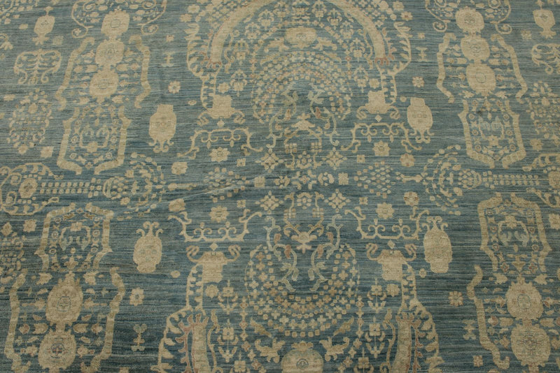 10x13 Blue and Ivory Persian Rug