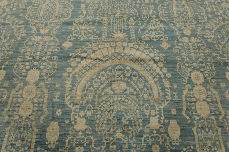 10x13 Blue and Ivory Persian Rug
