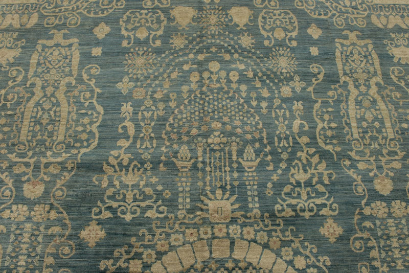 10x13 Blue and Ivory Persian Rug