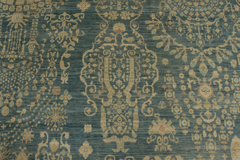 10x13 Blue and Ivory Persian Rug