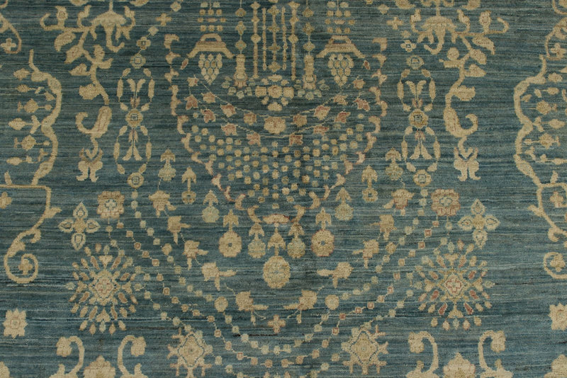 10x13 Blue and Ivory Persian Rug