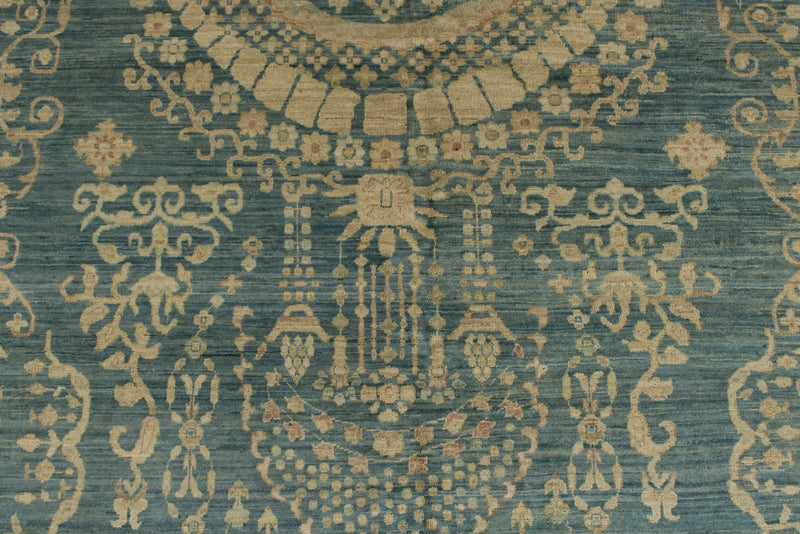 10x13 Blue and Ivory Persian Rug