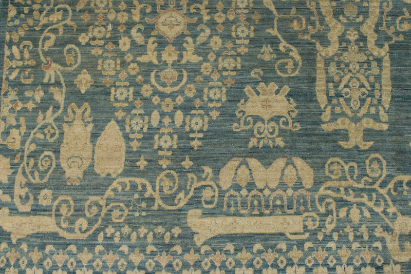 10x13 Blue and Ivory Persian Rug