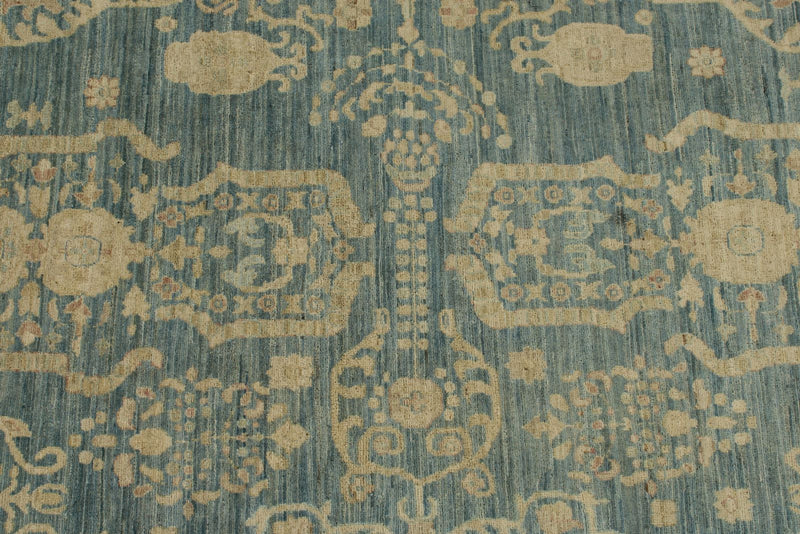 10x13 Blue and Ivory Persian Rug