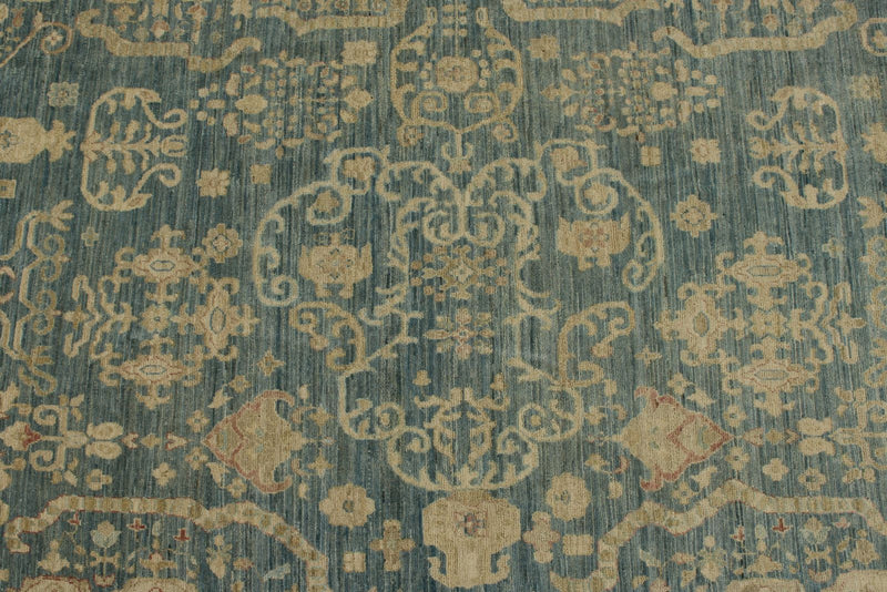 10x13 Blue and Ivory Persian Rug