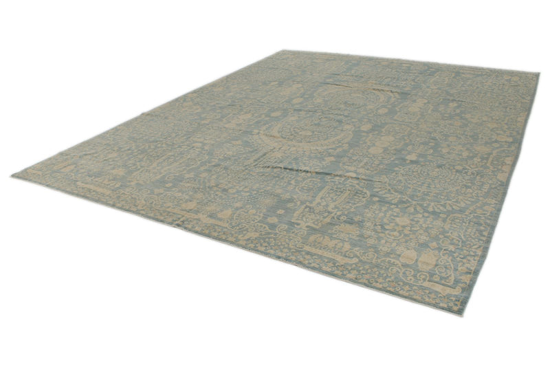 10x13 Blue and Ivory Persian Rug